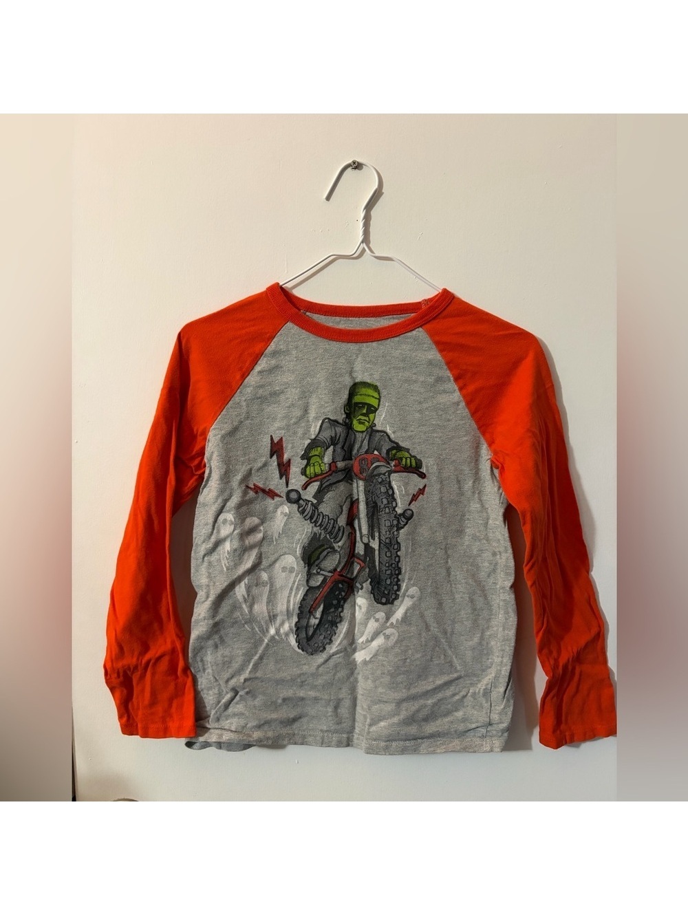 Boys Gap Large Frankenstein Monster Motorcycle Long Sleeve Shirt Tote11